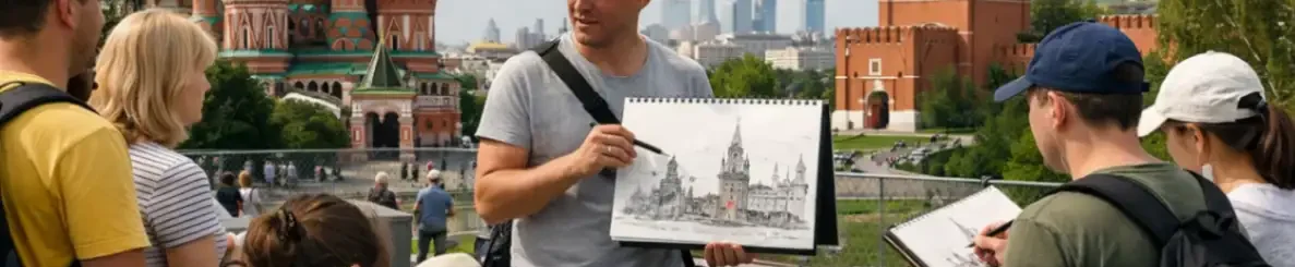 Беговой мастер-класс по скетчингу городской архитектуры Москвы